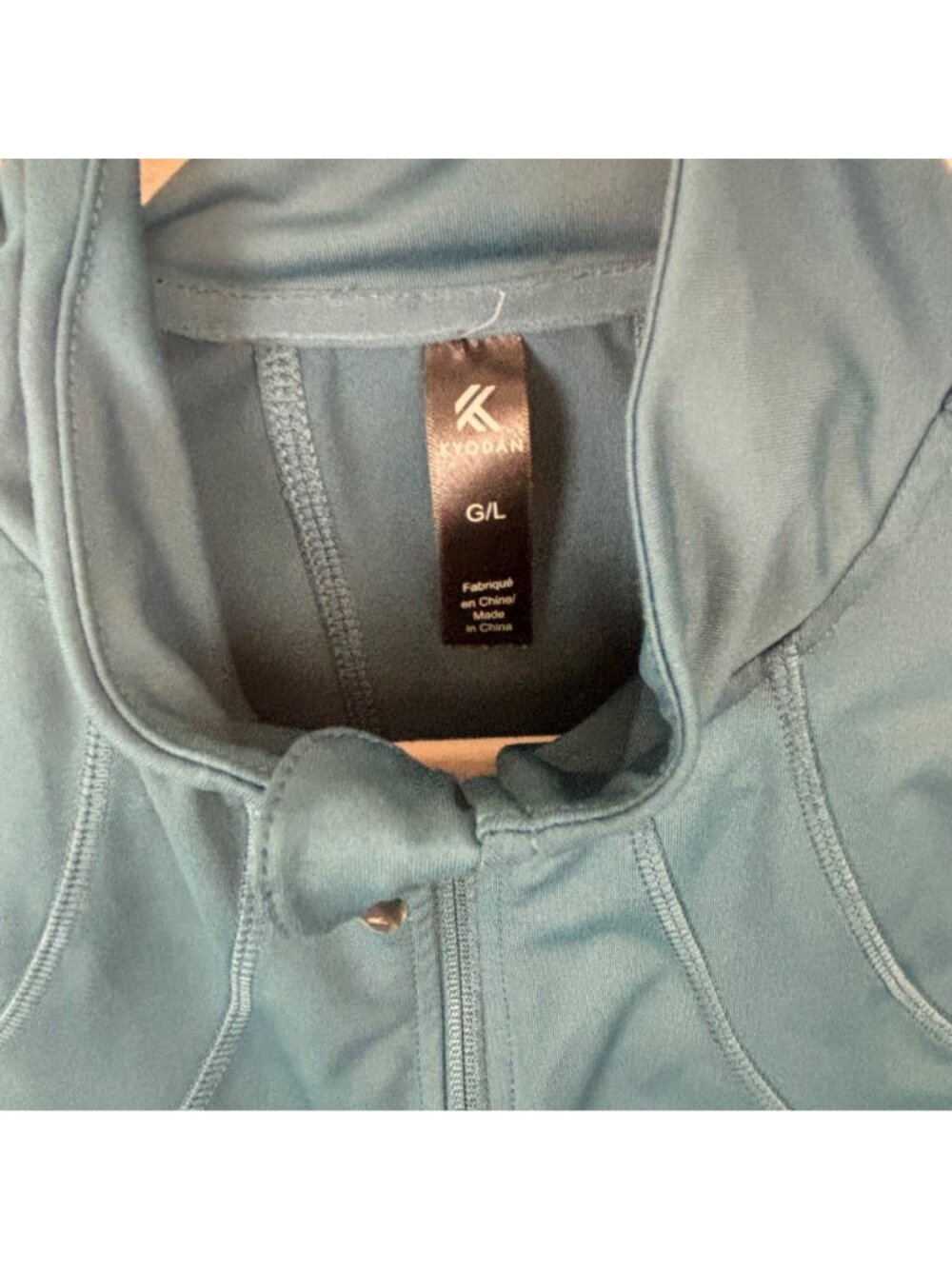 ✨3/$30 Kyodan Womens L Full-Zip Teal Activewear Jacket With High Neck - Picture 2 of 4